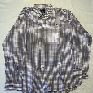 Minnesota Vikings Antigua Purple and White Checkered Button Down Shirt